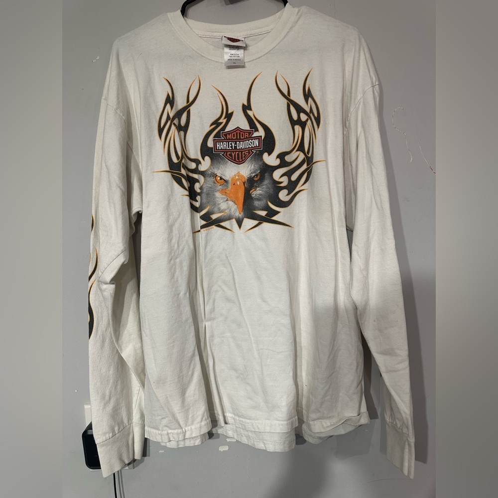 Harley-Davidson White Long Sleeve Men's Shirt